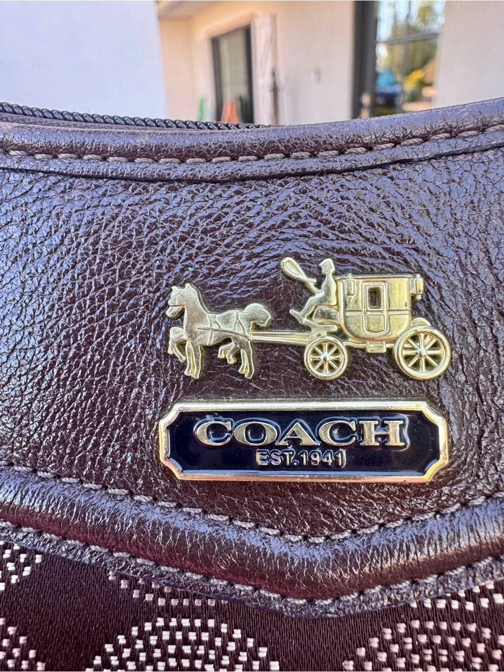 Coach Madison Op Art C Brown Signature Mini Hobo Shoulder Bag - Picture 3 of 14